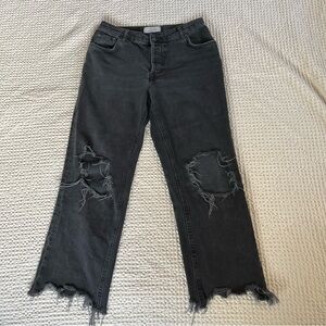 We The Free Black Distressed Boyfriend Jeans